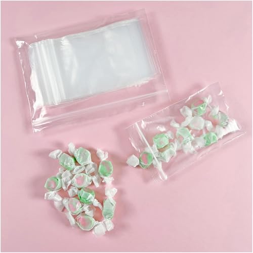 Plymor 3" x 5" (Pack of 200), 2 Mil Zipper Reclosable Plastic Bags - size: 3" x 5" (200 Count)