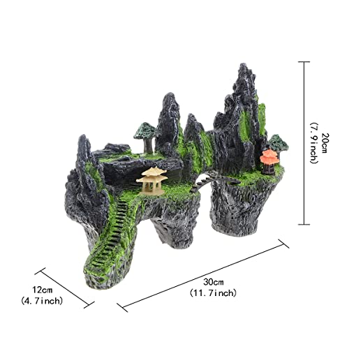 Saim Mountain View Aquarium Ornament Tree House Bridge Fish Tank Decoration