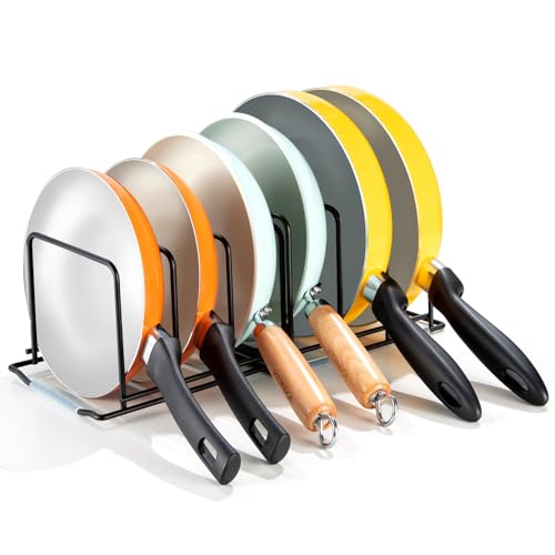 Cutting Board Organizer, Adjustable Pot and Pan Organizer Rack, Kitchen Cabinet Holder for Cutting Board,Baking Tray, Cookie Sheet, Bakeware Organizer for Countertop