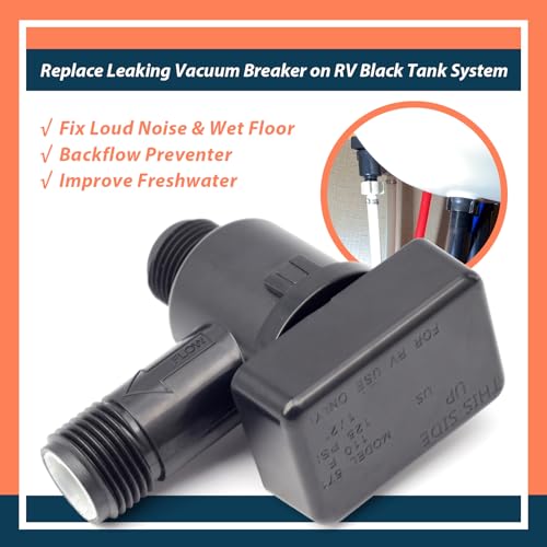 RV Vacuum Breaker Check Valve Fit for b&b Model 571 Check Valve,571-VAC-CHK-A Camper Trailer Flusher Check Valve Replace Leaking Vacuum Breaker on Black Tank System