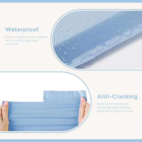 Metronic Poly Mailers 12x15.5 500pcs, Medium Size Shipping Bags for Clothes Bulk, Self-Seal Mailers Poly Bags Shipping Envelopes for Small Business, Waterproof Packaging Mailing Bags, Light Blue - color: Light Blue, size: 12x15.5 500PC