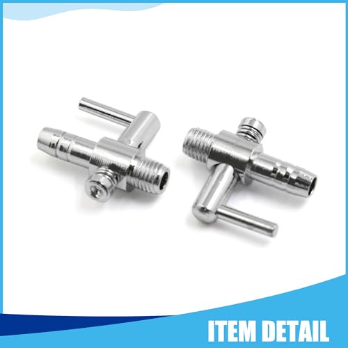 Air Pump Control Valve, Stainless Steel Single Way Air Valve Distributor for Aquarium Pump, 0.9x 0.84x 0.32inch (Silver Tone 6pcs)