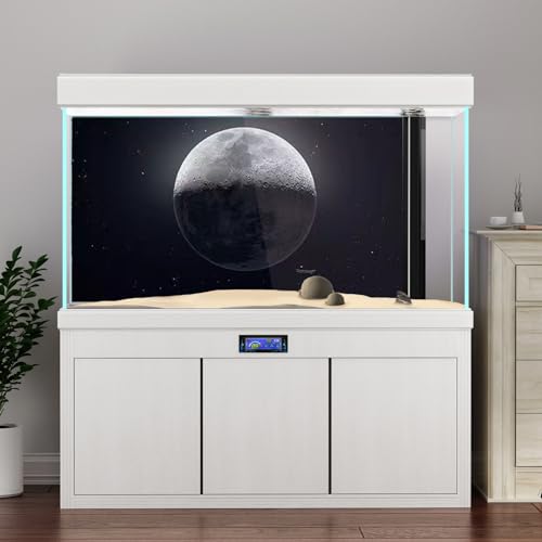 Natural Landscape Fish Tank Background, Aquarium Background, Boutique Aquarium Stickers,30cm,40cm,50cm,60cm,80cm (30 * 30cm, Moon) - size: 30*30cm