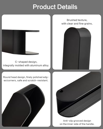 5 Pack Adhesive Cabinet Handles Stick On Drawer Pulls Black 4 Inch Long Modern Cupboard Handles Dresser Pulls Furniture Hardware No Drill Pull Handle - color: C-Matte Black, size: 4 Inch