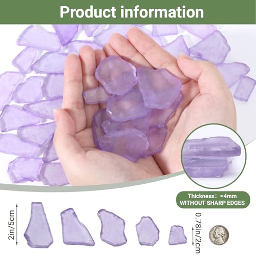 SUREAM Sea Glass Christmas Tree, Crushed Glass for Crafts, Seaglass Beads for Vase Decor Filler, Beach Wedding Decor, Aquarium Ornament（Purple） - color: Purpler