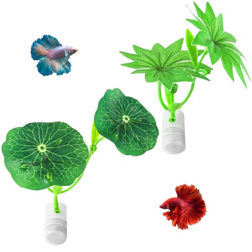 2PCS Magnetic Betta Leaf Hammock,Betta Fish Resting Spot Plastic Betta Fish Bed for Aquarium - Adjustable Betta Tank Accessories for Resting, Hiding, Bubble Nest,Betta Fish Decor