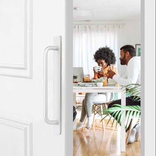 2 Pack Adhesive Handles Self Stick Instant Cabinet Handles 8.35" Stick on Cabinet Handles Drawer Push Pull Handles Helper Sliding Screen Door Handles for Sliding Closet Window Wardrobe - Silver - color: Silver, size: 8.35 In Length