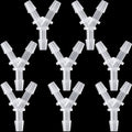 PAGOW 8 Pcs Hose Barb Fitting, 1/8" Plastic Hose Barb Tee 3 Way Y Shape Barbed Fitting for Air Line Tubing Pipe, Oxygen Tubing Pipe, Household Fuel, Gas, Water - size: 1/8" (8 Pcs)