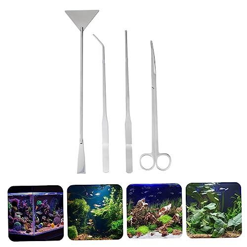 BESPORTBLE 1set Aquarium Aquascaping Tools Kit Water Plant Scissors Tweezers Spatula for Fish Tank Maintenance for Pruning Delicate Aquatic Plants