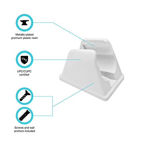Dura Faucet DF-SA156-WT RV Handheld Shower Wand Bracket Holder - Mounting Screws Included (White) - color: White