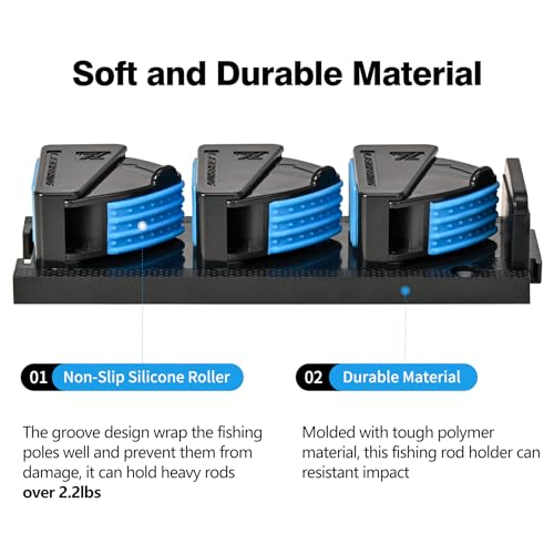 RESTCLOUD Fishing Rod Holder Vertical, Fishing Pole Holders for Garage, Fits 3-19mm Rod Diameter (3 Slots) - size: 3 Slots
