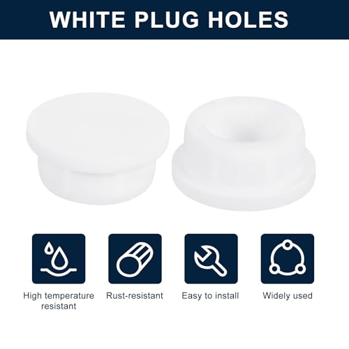 uxcell 4Pcs White Plug Holes, Waterproof Rubber Button Plug for 31mm / 1.22" Hole - size: 31mm