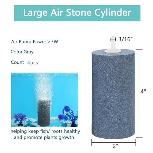 AQUANEAT Aquarium 4"x2" Cylinder Air Stone Fish Tank Aerator Diffuser Hydroponics (4 pcs) - size: 4 inch 4pcs