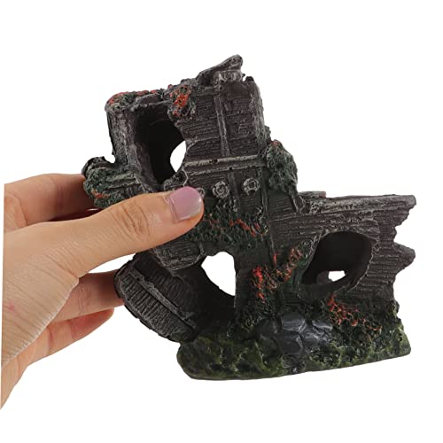 DOITOOL Creative Shipwreck Aquarium Ornament Underwater Fish Tank Decoration Vivid Resin Design for Hiding Place and Natural Habitat Enhancement