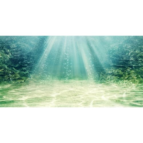 AWERT 24x16 inches Aquarium Background Aquatic Plant Bubble Underwater Ocean Floor Fish Tank Background Durable Polyester Background - size: 24x16in/60x40cm