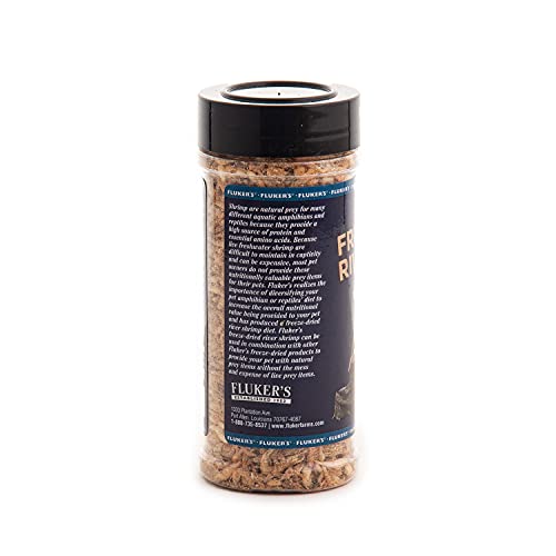 Fluker's Freeze Dried River Shrimp, Nutrient-Packed, Ideal for Lizards, Reptiles, Birds, Fish, Hedgehogs, 1 Oz