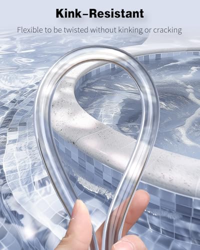 Pawfly 49 Feet Aquarium Airline Tubing, ID 1/2" Clear PVC Flexible Plastic Tube for Aquarium Garden Pond Fountain - size: 1/2" ID, style: 49 Feet