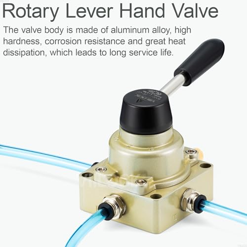 Rotary Lever Hand Valve HV-03, 3 Position 4 Way 3/8" NPT Pneumatic Manual Control Air Flow Valve (3/8" NPT) - style: 3/8" NPT