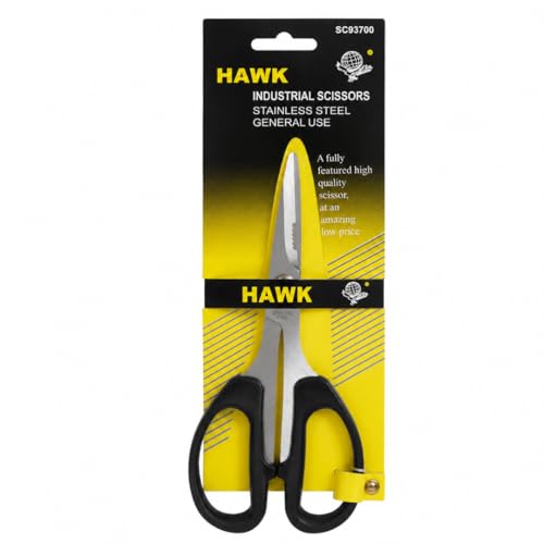 KUTZ 7" (17.8 cm) Industrial Scissors | Black Plastic Oversized Handles | Super Sharp Stainless Steel Blades | Versatile and Professional - size: 7"