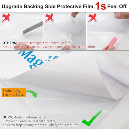 MAGIDEKOR Window Privacy Film with Installation Tools,Frosted Glass Window Film,Heat Blocking Static Clings Reusable Frosting Window Film for Bathroom Home Office,29.5 Inch X 6.5 Feet - color: Frosted, size: 29.5 Inch X 6.5 Feet