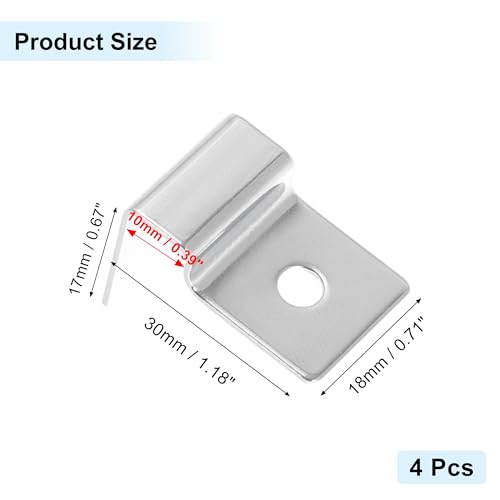 4 Pcs Aquarium Lid Clips, 8mm Aquarium Cover Support Clamps, Aquarium Cover Holder Lid, Stainless Steel Aquarium Tank Cover Clamps Set, Silver Tone