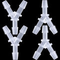 4 PCS 1/8" Y Shaped Connector, Plastic Hose Barb Fitting 3 Way Tubing Connectors, Equal Barbed Joint Splicer Mender Adapter Union for Air Line Water Oxygen Tubing Pipe Gas - White - style: 1/8" Y Shape,4pcs
