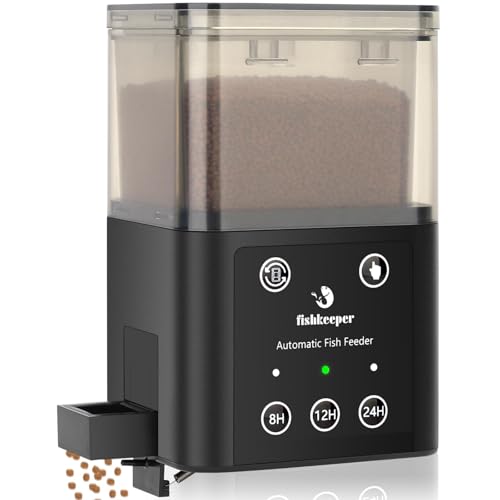 fishkeeper Automatic Fish Feeder for Aquarium - 320ML Large Capacity Adjustable Fish Feeder Automatic Dispenser with Timer for Vacation, Weekend or Daily Use, Three Fixed Methods - size: 320ML