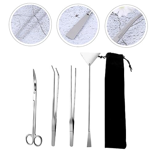 Levemolo Aquascaping Tools 1 Set of Precision Aquarium Cleaning Tools Stainless Steel Safe Storage Pouch