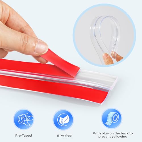 Edge Corner Protector Baby Proofing, Clear Soft Corner Protectors Baby Proof, Furniture Corner Guard & Edge Safety, Edge Protector for Table and Fireplace(19.6ft L*1.56inch W*0.14inch H) - size: 19.6ft L*1.56inch W