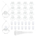 Pawfly 30 Pack Aquarium Suction Cups with Clips and Adjustable Zip Ties Cables Fish Tank Tools for Binding Moss Holding Airline Tubing Decorations Shrimp Nests and Reptile Hammocks - size: 30 Pack