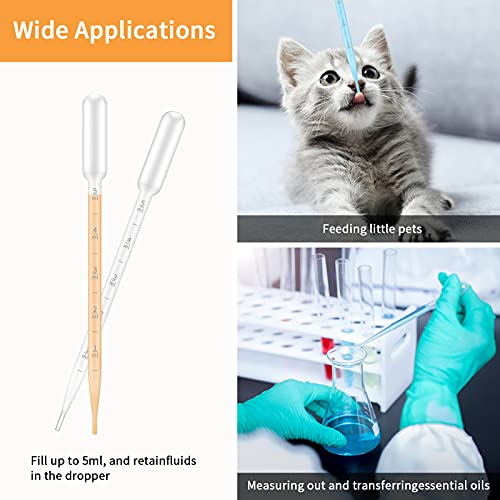 G2PLUS Disposable Plastic Dropper – 25pcs Transfer Pipettes, 5ml Graduated Dropper for Essential Oils, Lab Use, DIY Crafts - size: 5ml-25pcs