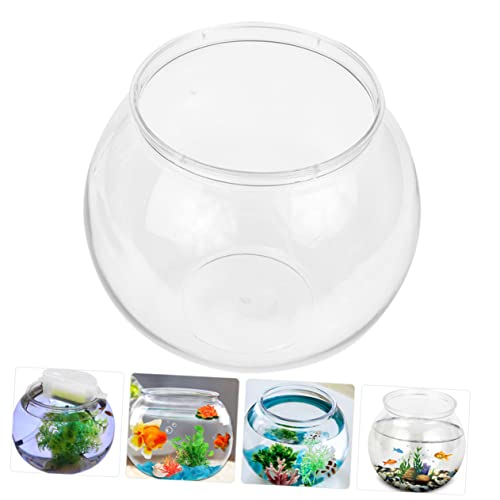 DOITOOL Round Fish Bowl for Betta Fish 3 Gallon Inexpensive Plastic Tank Portable Desktop Aquarium for Home Office