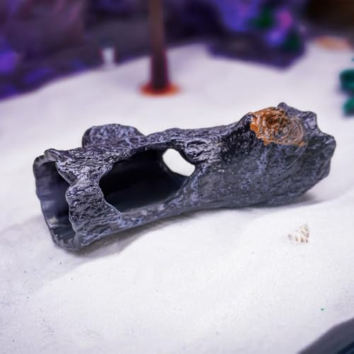 Hollow Tree Trunk Ornament PVC House Cave Decorative Aquarium Shrimp Hide Creative Simulation Fish(Style A)
