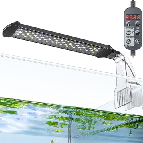 Pawfly Aquarium LED Light 24/7 Fish Tank Light with Full Spectrum Brilliant White Blue Red Green Lights Multi-Colored LEDs with D/N Mode Single Color Effects Timer and Adjustable Brightness - size: For 10 to 20 Gallon Fish Tank