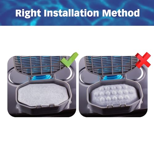 PET STANDARD Cat Water Fountain Filter Replacement & 12 Pack Replacement Pre-Filter Sponges Compatible with Rellaty and Neareal 108oz/3.2L Automatic Cat Water Fountain, Pack of 12
