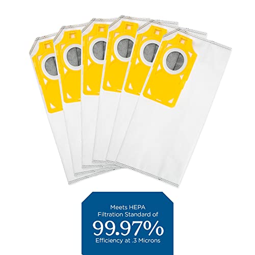 Riccar R40P HEPA Filter Vacuum Cleaner Bags, Charcoal-Infused Tandem Air Yellow, Six Bags Included, RPHC-6