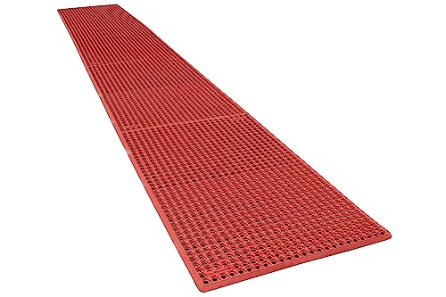 Rhino Mats, K-Series Comfort Tract Anti-Fatigue Drain-Thru Beveled Floor Mat, Drainage Non-Slip Grease-Resistance for Kitchen, Restaurant, Pool, Gym, Bar or Patio (Terra Cotta, 3' x 20' x 0.5") - size: 3' x 20' x 0.5" Terra Cotta