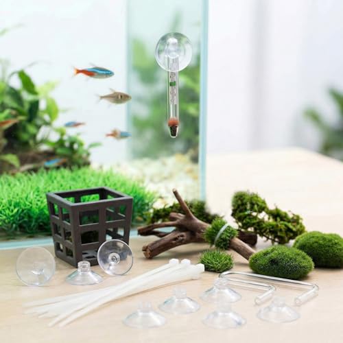PAGOW 28pcs Clear Aquarium Suction Cups, Removable Window Sucker Cups Hooks with Adjustable Zip Ties, Multi-Purpose Cable Management Suction Pads Clips for Hanging String Lights Binding Moss Plants