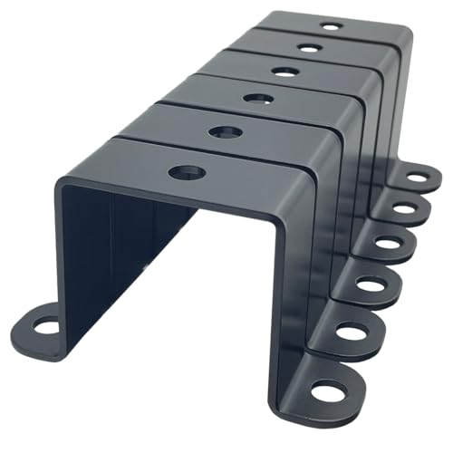 6 PCS 2x2" Square Pipe Tube Strap Clamps,2 inch metal u shaped bracket, steel u clamp bracket for mounting,Powder Coated Black - size: 2" x 2"