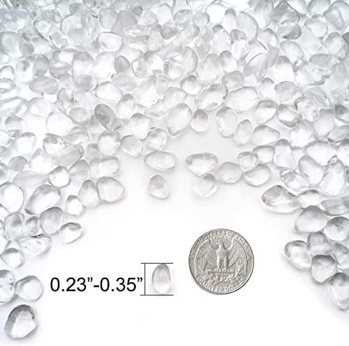 Keedolla 3 LB Clear Gravel for Fish Tank, Sea Glass Pebbles Marbles Pebbles Gravel Rocks Crystal Gemstones for Aquarium|Fish Turtle Tank|Vase Filler|Flowerpot Decoration - color: Clear, size: 3 Pounds