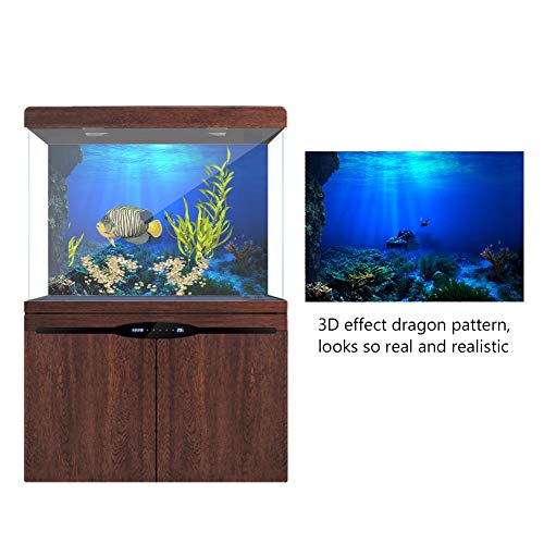 FILFEEL Aquarium Background Fish Decorations Pictures 3D Effect PVC Adhesive Poster Underwater World Backdrop Decoration Paper Cling Decals Sticker (76 x 46cm)