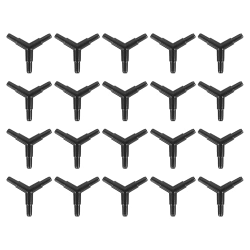 uxcell 20Pcs Aquarium Air Valve Connector, 3 Way Plastic Inline Tubing Non-Return Valves for 4x6mm ID Airline Tubing Fish Tank Pond Air Line, Black - color: Black, size: 4x6mm