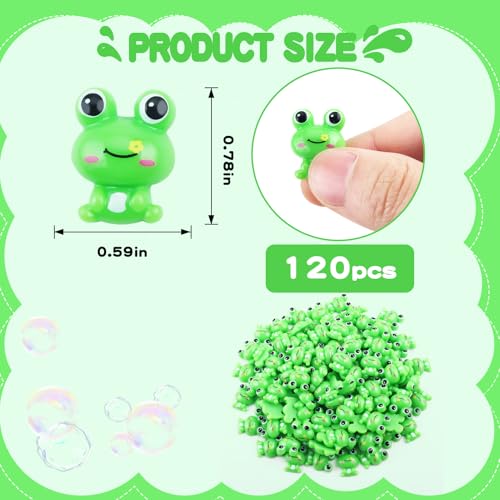 Tmtains Slime Charms Kawaii Resin Charms 3D Cute Nail Charm Mini Flatback Luminous Animal Charm Bulk Resin Jewelry Making Turtle Embellishments Supplies for Cell Phone Scrapbooking DIY Crafts - color: De 120Pcs Resin Frog
