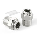 TAILONZ PNEUMATIC 304 Stainless Steel Male Straight 8MM Tube OD x 1/4 Inch NPT Thread Push to Connect Fittings PC8-N2 (Pack of 2) - size: 8mm OD 1/4''NPT
