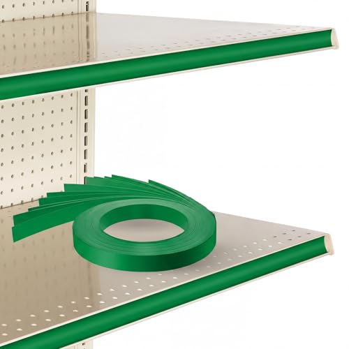 Frienda 100 Pcs Decorative Gondola Shelving Vinyl Insert Strips Pre Cut 48" x 1.25" C Channel Decorative Shelf Insert Strips for Retail Store Supermarkets Grocery Gondola Decoration (Green) - color: Green