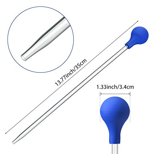 Boao 2 Sets Long Pipette for Fish Tank Coral Food Feeder Long Syringe Aquarium Coral Feeding Tube for Marine Fish Reef Aquatic Plant Spider Snake Lizard(Blue) - color: Clear,Blue