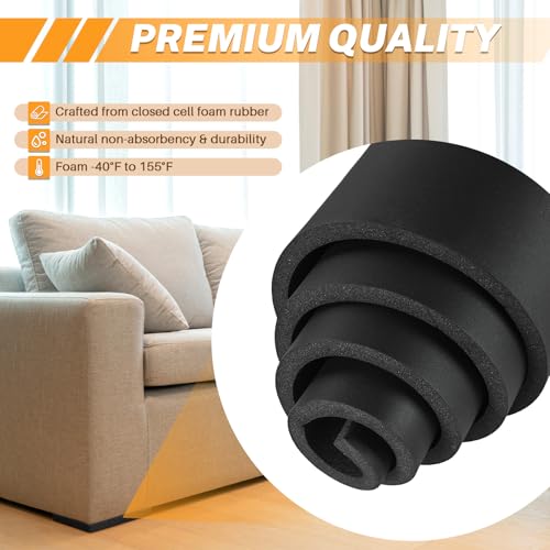 MAOPINER Sponge Neoprene Foam Rubber Sheet, Closed Cell Foam Sheet Padding Gaskets, Versatile Adhesive Neoprene Foam Sheets for DIY Projects and Crafts (1, Black, 1/4" Thick × 13" Wide × 80" Long)