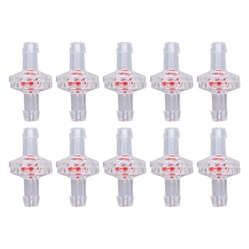 10Pcs One Way Check Valve PP Plastic Transparent Check Valve Garden Irrigation Hose Non Return Valve Aquarium Tank Air Pump One Way Valve Pagoda Joint (7mm transparent)