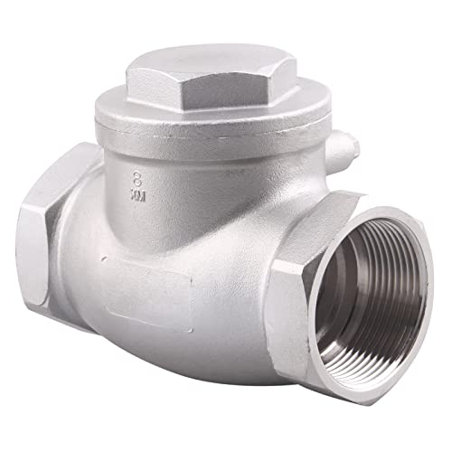 1-1/2 Inch Swing Check Valve - WOG 200 PSI Stainless Steel SS304 CF8M NPT - size: 1.5 Inch, style: Swing