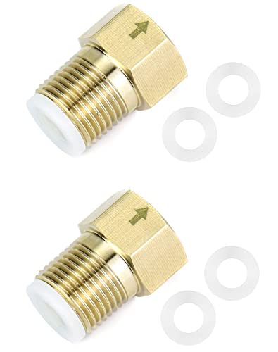 QWORK Brass One-way Check Valve, 1/2 inch Male G Thread to 1/2 inch Female G Thread - Backflow Preventer for Water Tower, Water Heater, Toilet, 2 Pack